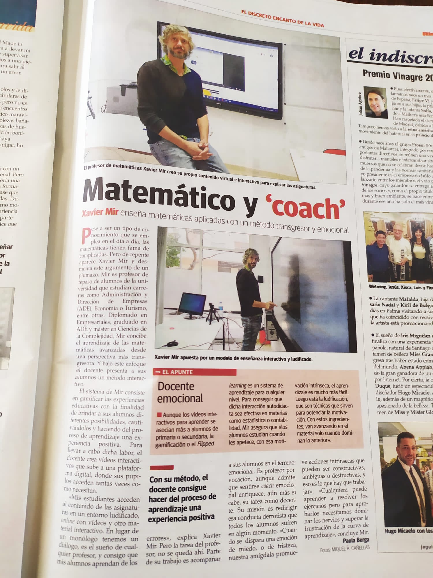 Entrevista en Ultima Hora a Xavi Mir, director de la academia universitaria Foligade